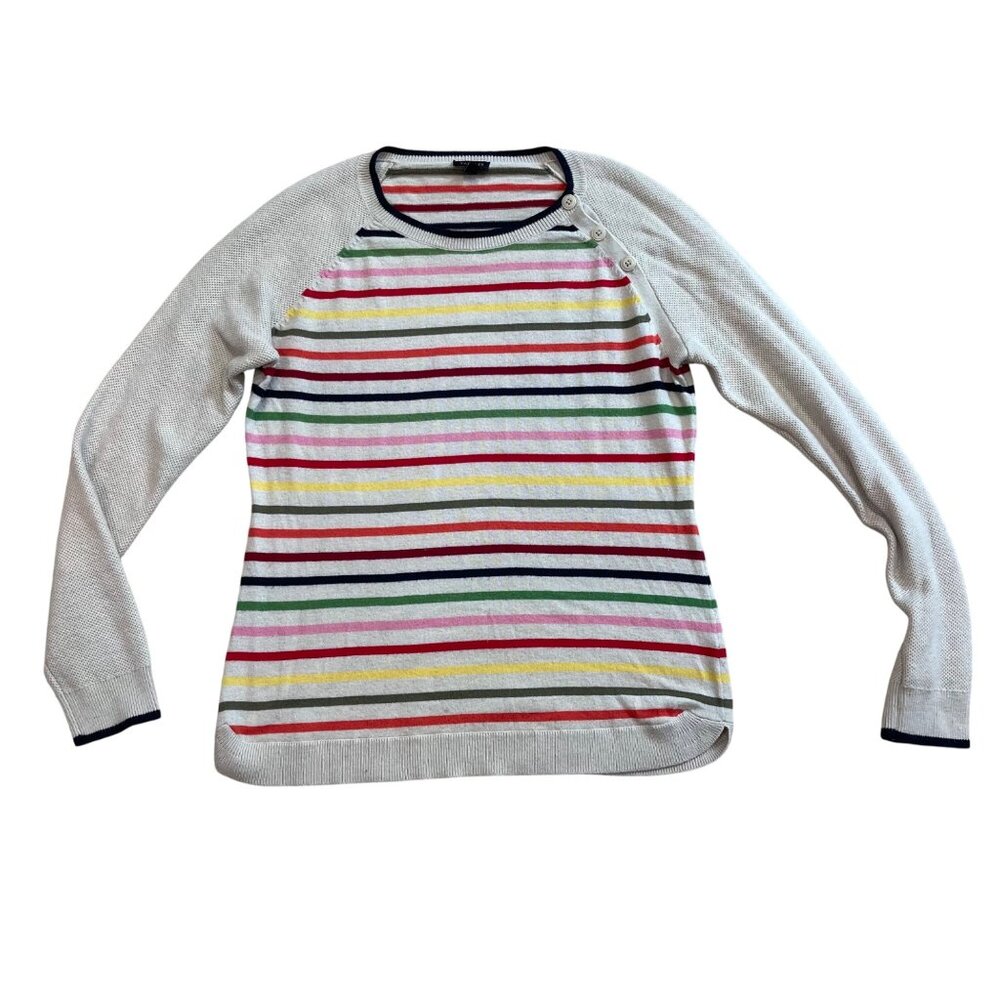 Talbots‎ Striped Sweater Women's Size Medium Multicolored Nylon, Lambswool